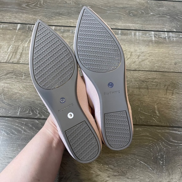 Rothy's Light Pink Blush Points Pointed Toe Flats Women's Size 9 - Picture 8 of 8